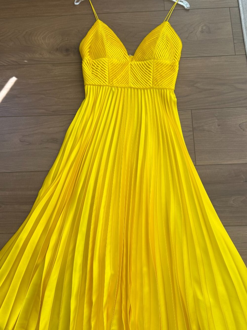 Revolve AMUR Viv Mitered Pleating Dress
